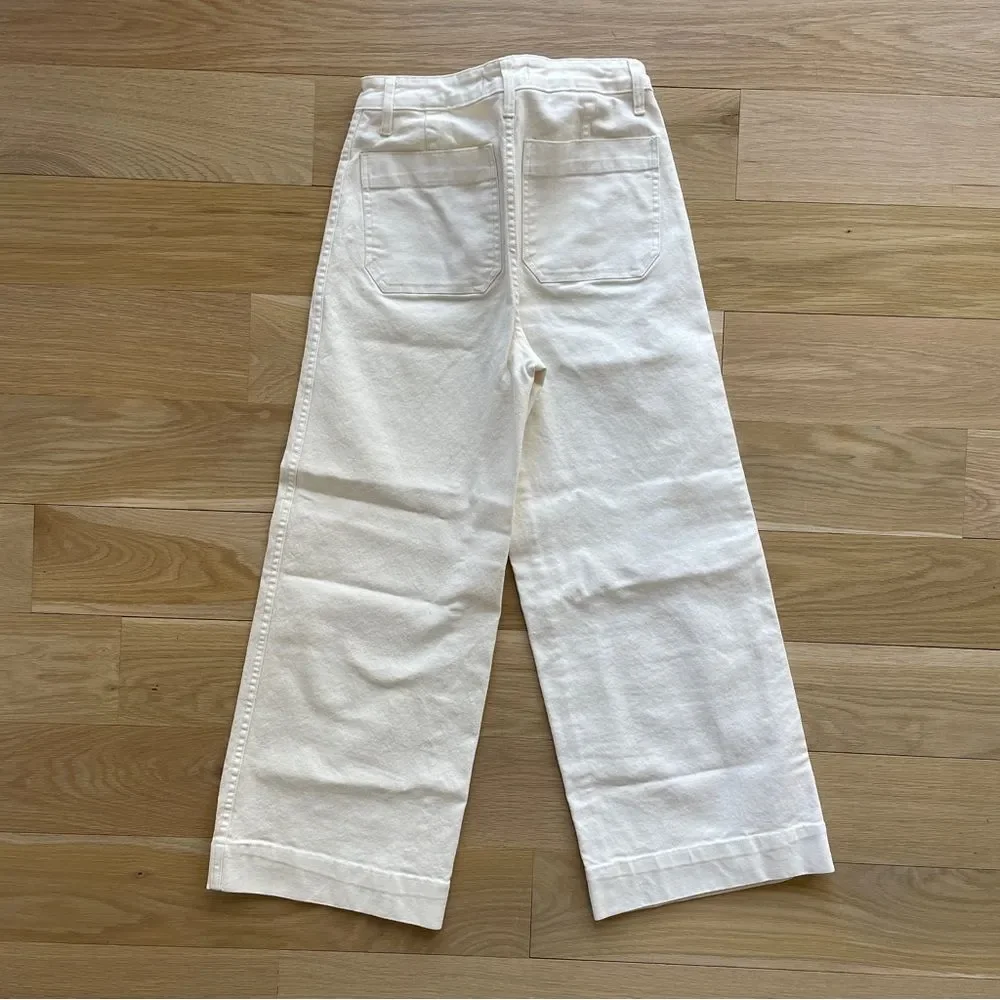 Madewell Wide Leg Ivory Pants Size 27 Tall - Picture 2 of 3